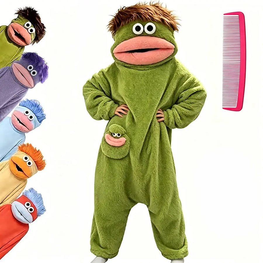 Msrlassn Cute Monster Pajamas Wearable Blanket Hoodie for Women Men, Oversize Soft Warm Cozy Pullover Home Loungewear Funny Pajamas Onesie, Perfect for Home Party Costume Halloween, One Size for Women Men